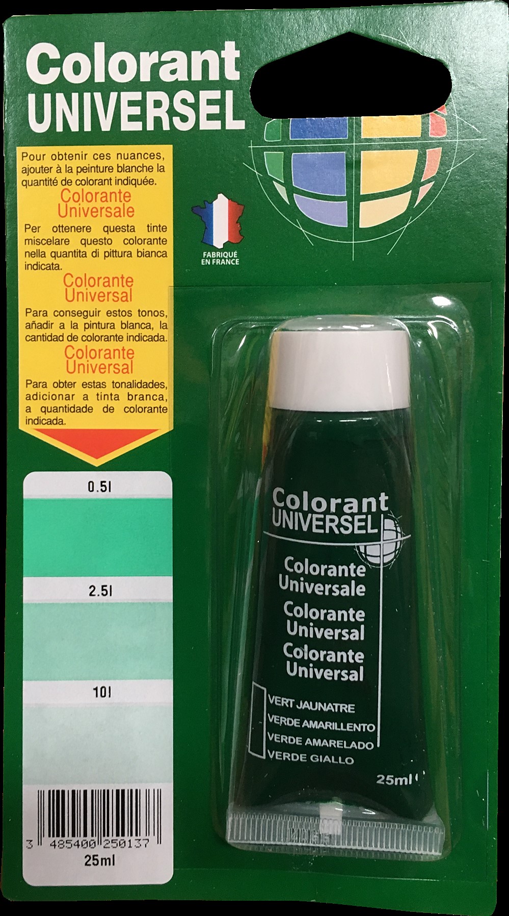 Colorant universel pour peinture vert jaunâtre 25ml